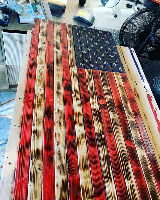 Wood United States of America Flag